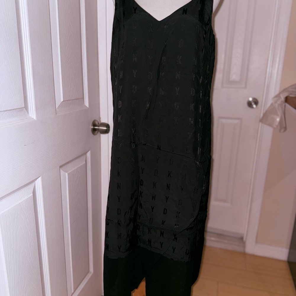 DKNY Black Midi Dress leather straps - Picture 8 of 9
